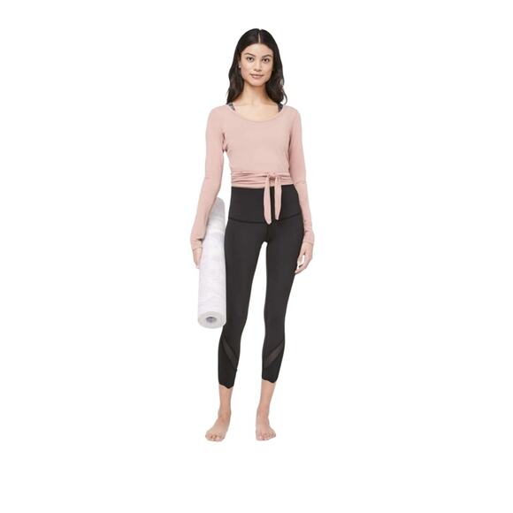 Lululemon Wunder Under Crop High-Rise *Roll Down Scallop Full-On Navy Size 8 - Picture 1 of 7